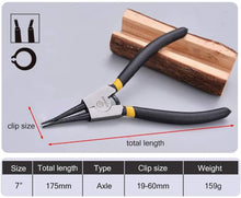 Carica l'immagine nel visualizzatore di Gallery, Pinze per Anelli di Sicurezza,Set 4 X 175 MM,Snap Ring Pliers Seeger, Maniglie Antiscivolo,Con Borsa di Tela