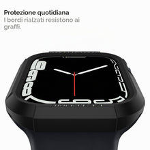 Carica l'immagine nel visualizzatore di Gallery, Spigen Cover Rugged Armor Compatibile con Apple Watch Series per 9/8/7 (41mm), 6/SE/5/4 (40mm) e 3/2/1 (38mm) - Nero