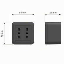 Carica l'immagine nel visualizzatore di Gallery, Electraline 60479 contenitore da superficie FIXA con due prese bivalenti (10/16A), Nero, IP40, compatibile per installaz