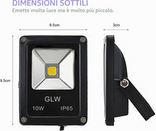 Carica l'immagine nel visualizzatore di Gallery, 10W Faretto da Esterno,12VLED Floodlight，Mini IP65 Impermeabile 900lm 3000K,Luce bianca calda,Lampadina Alogena 80W Equi