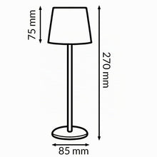 Carica l'immagine nel visualizzatore di Gallery, M mimotec - Lampada LED da tavolo Nera Serena 2W, ricaricabile, dimmerabile, 3 temperature di colore (3CCT), con batteri