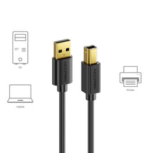 Carica l'immagine nel visualizzatore di Gallery, deleyCON 3,0m Cavo Stampante USB 2.0 Cavo Scanner USB-A a USB-B - Nero