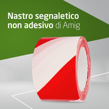 Carica l'immagine nel visualizzatore di Gallery, Amig – Nastro segnaletico non adesivo – Per segnalazione e avvertimento di pericolo – Impermeabile e flessibile – PVC – 
