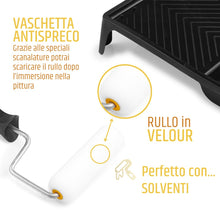 Carica l'immagine nel visualizzatore di Gallery, PENNELLIFICIO 2000 | Kit Professionale per Smalti all'Acqua, Solventi, Impegnanti, con Rullino in Velour, Rullino in Spu