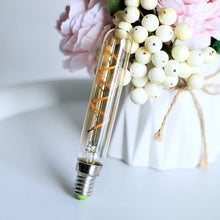 Carica l'immagine nel visualizzatore di Gallery, Confezione da 2 lampadine LED vintage a filamento LED 3 W dimmerabile 2000 Kelvin piccolo tubo E14 base decorativa lampa