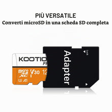 Carica l'immagine nel visualizzatore di Gallery, KOOTION Scheda di Memoria 128GB Micro SDXC U3 A1 V30 4K, Fino a 100MB/s, Alta Velocità, Scheda SD Memory Card per Telefo