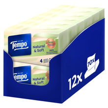 Carica l'immagine nel visualizzatore di Gallery, Tempo Fazzoletti Formato Box Natural &amp; Soft, 4 Veli, 12 x 70 Pezzi