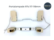 Carica l'immagine nel visualizzatore di Gallery, Set 2 Portalampade R7s Beige - 117mm - 118mm per lampade alogene e Led base in porcellana