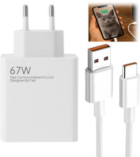 Carica l'immagine nel visualizzatore di Gallery, Caricatore rapido 67 W con cavo USB C 2 M 6 A, adattatore di ricarica per Xiaomi 14 13 12 11 10 Poco F7 Ultra Redmi Note