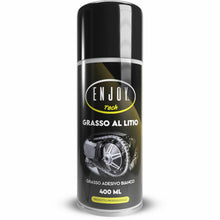 Carica l'immagine nel visualizzatore di Gallery, Enjoy Tech Grasso al Litio Spray 400ml, Lubrificante per Serrande, Cancelli e Cuscinetti Bici, Grasso Bianco Idrorepelle