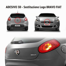 Carica l'immagine nel visualizzatore di Gallery, Fiat 14186D-14187B Adesivo 3D Ricambio Logo Nero per Bravo 2 Pezzi, Anteriore e Posteriore