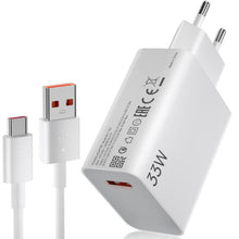 Carica l'immagine nel visualizzatore di Gallery, Caricatore Rapido 33W Compatibile con Xiaomi Redmi e POCO, Turbo Charge con Cavo USB-C 1m, Alimentatore Fast Charging pe