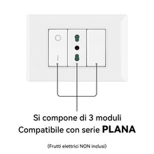 Carica l'immagine nel visualizzatore di Gallery, CILIA 3 Moduli Placca Compatibile Con VIMAR PLANA, Placche In Plastica di Alta Qualità Supporto 503 Vari 11 Colori (Bian