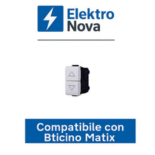 Carica l'immagine nel visualizzatore di Gallery, Elektronova Pulsante doppio 1P+1P saliscendi (no interbloccato) compatibile Bticino Matix colore bianco - Confezione 1 p