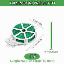 Carica l'immagine nel visualizzatore di Gallery, Cravatta da Giardino Verde, Legaccio per Piante da 50 m, Filo da Giardino Rivestito in Plastica con Taglierina, Multi-Fu