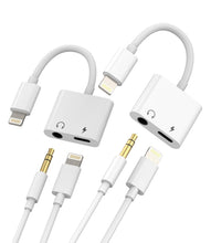 Carica l'immagine nel visualizzatore di Gallery, Adattatore da Lightning a jack da 3,5 mm (2 pezzi) per Apple MFI Certified 2 in 1 di ricarica cavo jack splitter auto AU
