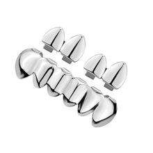 Carica l'immagine nel visualizzatore di Gallery, Set di grillz unisex Bling per denti HipHop, lucido, in lega, per sopra e sotto, coperti di fascino alla moda