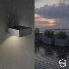 Carica l'immagine nel visualizzatore di Gallery, M Ledme - Applique LED solare da parete White Bin 2W, luce esterna con sensore di movimento e crepuscolare, protezione I