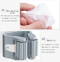 Carica l'immagine nel visualizzatore di Gallery, 4 Pezzi Portascope e Portaspazzole Muro Portascopa da Parete Autoadesivo Porta Scope Parete Plastica Supporto per Scopa 