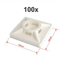 Carica l'immagine nel visualizzatore di Gallery, Intervisio Supporto Autoadesive per Fascette Stringicavo Bianco, Tasseli Piastrine Fermacavi Adesivi, Clip Fermacavo Aut