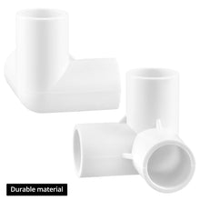 Carica l'immagine nel visualizzatore di Gallery, QWORK® 10 pezzi raccordi per tubi a 3 vie, diametro interno 20 mm (bianco), connettori angolari per tubi in plastica PVC