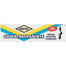 Carica l'immagine nel visualizzatore di Gallery, Bostik Supertrasparente adesivo a contatto universale superforte a presa rapida astuccio 125g Trasparente