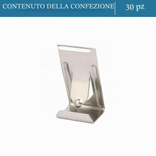 Carica l'immagine nel visualizzatore di Gallery, QUARKZMAN x 30Pz Cornice Tabellone Metallo Molla Giro Clip 26x14mm Argento