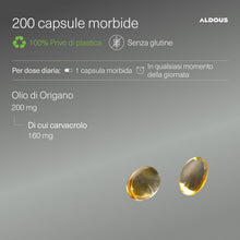 Carica l'immagine nel visualizzatore di Gallery, Olio di Origano - 200 Capsule, 160mg di Carvacrol - Antiossidante