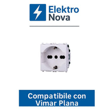 Carica l'immagine nel visualizzatore di Gallery, Elektronova Presa Schuko 2P+T 10/16 A 250 V compatibile Vimar Plana, bianca, kit 4 pezzi, 2102