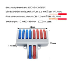Carica l'immagine nel visualizzatore di Gallery, CESFONJER SPL-82 Morsettiere Elettriche, Connettori Elettrici Rapid, 2 in 8 fuori Bilaterale Connettore Conduttore Compa
