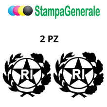 Carica l'immagine nel visualizzatore di Gallery, StampaGenerale® - 2 Pz Bollino Adesivo Per Targa Auto e Moto con Stemma Logo RI in Pvc Resistente e Impermeabile Facile 