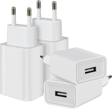 Carica l'immagine nel visualizzatore di Gallery, 4 Pezzi 12W Caricatore Presa USB, 5V/2.4A Alimentatore Caricabatterie USB Spina Charger Prese Spinotto Compatibile con i
