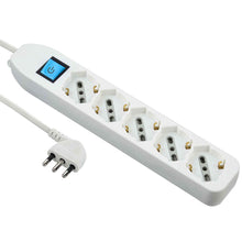 Carica l'immagine nel visualizzatore di Gallery, Electraline 62070 Multipresa 5 posti polivalenti (schuko + 10/16A) con Interruttore-Cavo 1,5 m Bianco