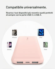 Carica l'immagine nel visualizzatore di Gallery, Belkin BoostCharge Power Bank 10000mAh con Porte USB-C e USB-A - Rosa