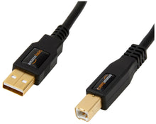 Carica l'immagine nel visualizzatore di Gallery, AmazonBasics Cavo USB 2.0, A-maschio a B-maschio, con connettori placcati in oro (3 m) per Stampante, Nero