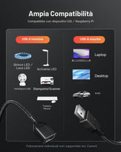 Carica l'immagine nel visualizzatore di Gallery, ANDTOBO Cavo di Prolunga USB Con Interruttore ON/OFF 1 Metro, Cavo USB Con Interruttore di Accensione/Spegnimento Suppor