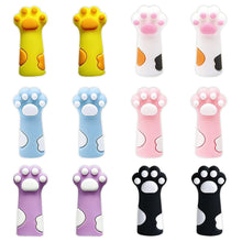 Carica l'immagine nel visualizzatore di Gallery, 12 Pezzi Tappi per Matite in Silicone con Design Zampe di Gatto - Ergonomici e Divertenti, Protezione per la Punta - Per