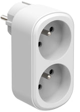 Carica l'immagine nel visualizzatore di Gallery, Electraline 531196 Adattatore Spina Multipresa Biplite Prima 2 Prese Francesi 16A, Adattatore Da Parete Bianco
