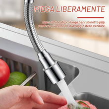 Carica l'immagine nel visualizzatore di Gallery, Prolunga Rubinetto Cucina 15cm,Rompigetto Rubinetto 360° Gradi Doccetta per lavarsi i denti e lavare il viso, lavare i c