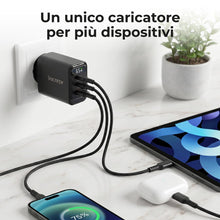 Carica l'immagine nel visualizzatore di Gallery, VulTech Caricatore USB C 65W GaN, 2 USB-C + USB, PD3.0 PPS QC3.0, Caricatore Rapido per Notebook e MacBook, iPhone 16/15