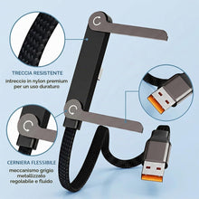 Carica l'immagine nel visualizzatore di Gallery, 1 Pezzi Cavo USB C a USB C 240W con supporto telefono pieghevole,Ricarica rapida PD 240W, design a T per carica stabile,