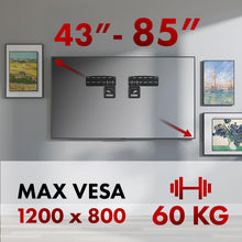 Carica l'immagine nel visualizzatore di Gallery, Supporto TV da parete ultra sottile Maclean MC-806N per Samsung Neo QLED QLED Crystal UHD The Frame 43-85" | Carico 60kg