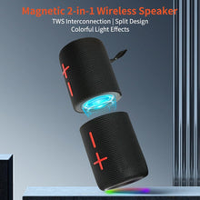 Carica l'immagine nel visualizzatore di Gallery, Altoparlante Bluetooth doppio, 2 in 1, magnetico, IPX6, impermeabile, con audio stereo Loud da 20 W, Bluetooth V5.3, 24H