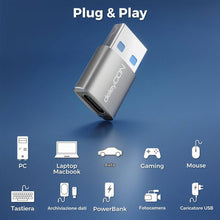 Carica l'immagine nel visualizzatore di Gallery, deleyCON Adattatore USB C (2 Pezzi) USB 3.0 5 Gbps - Presa USB-C A Spina USB-A - per iPhone Serie 17/16/15, iPad, Galaxy