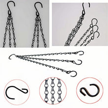 Carica l'immagine nel visualizzatore di Gallery, Catene Metalliche Nere da Appendere, Set da 6 Pezzi con Clip, per Fioriere Sospese, Lanterne e Ornamenti da Giardino - A