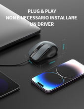 Carica l'immagine nel visualizzatore di Gallery, TECKNET PRO Mouse con Filo, Cavo USB 1.5M, Mouse Ottico Cablato