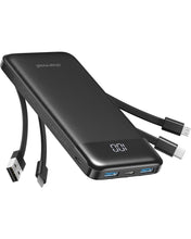 Carica l'immagine nel visualizzatore di Gallery, Charmast Power Bank 10000mAh con Cavi Integrati