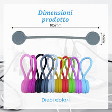 Carica l'immagine nel visualizzatore di Gallery, Fascette Fermacavi, 10 Pezzi Organizer Cavi, Riutilizzabili in Silicone, Fascette Fermacavi Magnetiche Multifunzionali, 