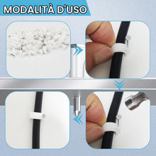 Carica l'immagine nel visualizzatore di Gallery, Clip Fermacavi: 100 Pezzi Bianchi Formato Rotondo 8Mm. Per Fissaggio Cavi Elettrici Murali. Graffette E Clip Organizzazi