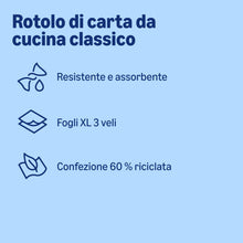 Carica l'immagine nel visualizzatore di Gallery, di Amazon Asciugamano da cucina super assorbente, 3 strati, 18 rotoli (6 confezioni da 3), 80 fogli per rotolo, certific
